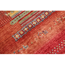 Tappeto Siva Pakistan 124x186 Rosso Arancio Ter