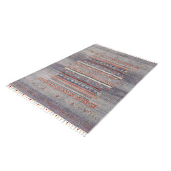 Tappeto Siva Pakistan 123x181 Blu Lavanda Grigi