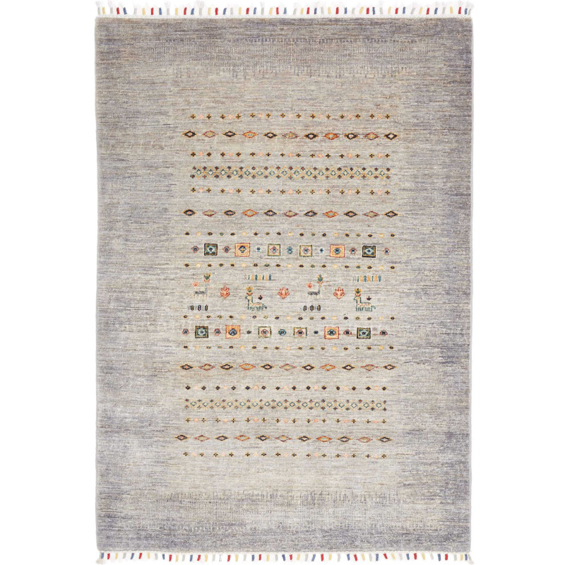 Tappeto Siva Pakistan 125x176 Grigio Blu Pesca