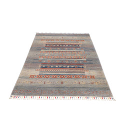 Tappeto Siva Pakistan 120x186 Azzurro Grigio Bl