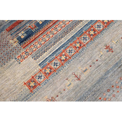 Tappeto Siva Pakistan 120x186 Azzurro Grigio Bl