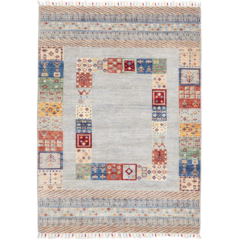 Tappeto Siva Pakistan 128x180 Azzurro Grigio Bl
