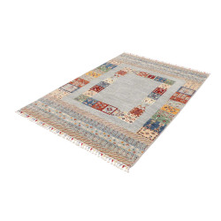 Tappeto Siva Pakistan 128x180 Azzurro Grigio Bl