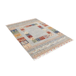 Tappeto Siva Pakistan 128x180 Azzurro Grigio Bl