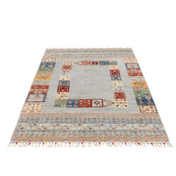 Tappeto Siva Pakistan 128x180 Azzurro Grigio Bl
