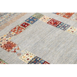 Tappeto Siva Pakistan 128x180 Azzurro Grigio Bl