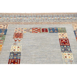 Tappeto Siva Pakistan 128x180 Azzurro Grigio Bl