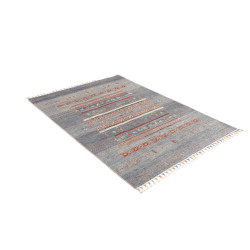 Tappeto Siva Pakistan 124x173 Blu Grigio Terrac