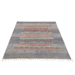 Tappeto Siva Pakistan 124x173 Blu Grigio Terrac