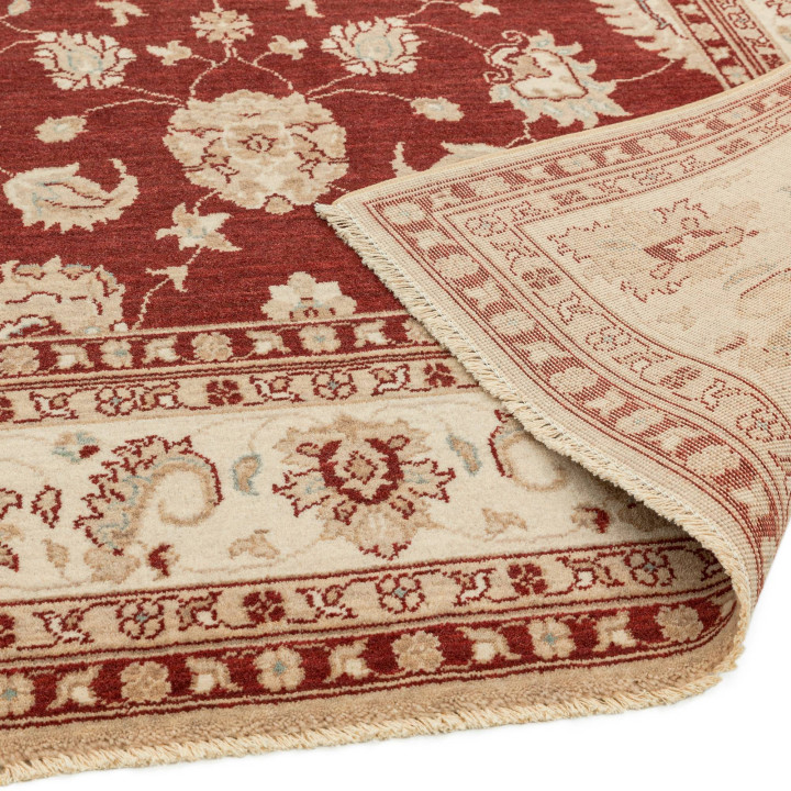 Tappeto Chobi floreale rosso e beige 130x190 cm
