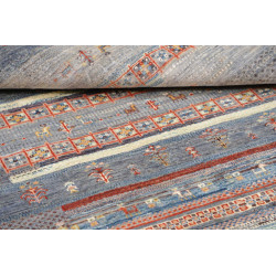 Tappeto Siva Pakistan 124x173 Blu Grigio Terrac