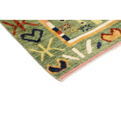 Tappeto Gabbeh Marrakech Pakistan 133x179 Verde