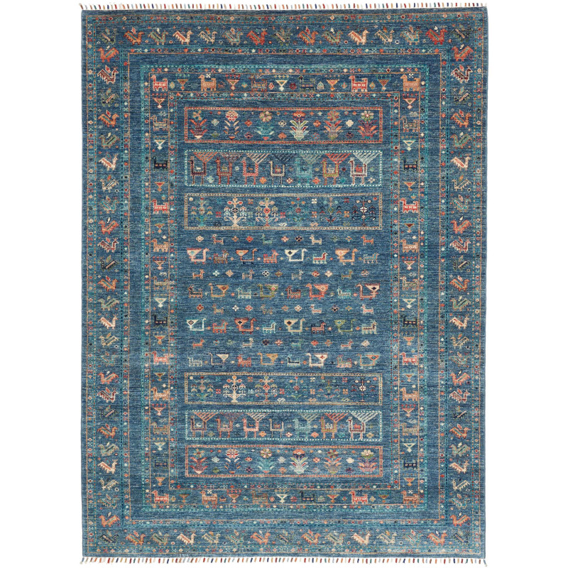 Tappeto Rubin Pakistan 171x233 Blu Arancio Beig
