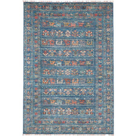 Tappeto Rubin Pakistan 166x240 Blu Teal Arancio