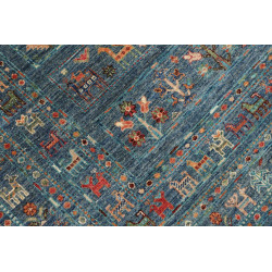 Tappeto Rubin Pakistan 166x240 Blu Teal Arancio