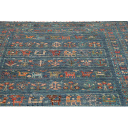 Tappeto Rubin Pakistan 166x240 Blu Teal Arancio
