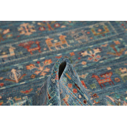 Tappeto Rubin Pakistan 166x240 Blu Teal Arancio