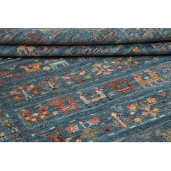 Tappeto Rubin Pakistan 166x240 Blu Teal Arancio