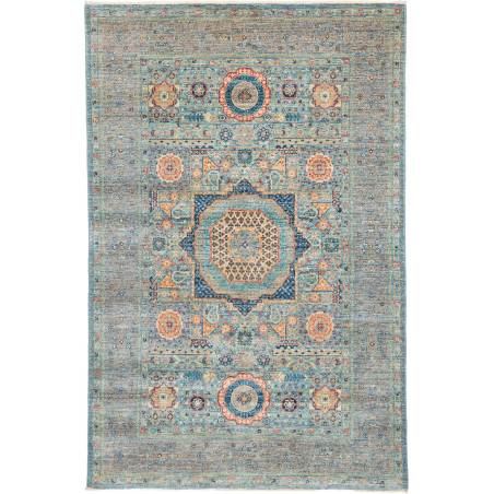 Rug Mamlouk Pakistan 124x190 Turquoise Blue Gre
