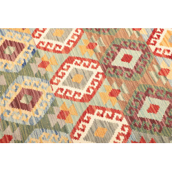 Kilim 154x198 Cm Kilim Afghano, Lana Cardata A Mano, Ordito