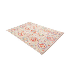 Tappeto Kilim Afghanistan 150x208 Grigio Chiaro