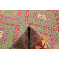 Tappeto Kilim Afghanistan 202x298 Verde Grigio