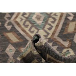 Rug Kilim Afghanistan 70x195 Charcoal Grey Mute