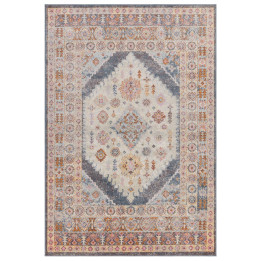 Rug Flores floral with medallion grey beige oran