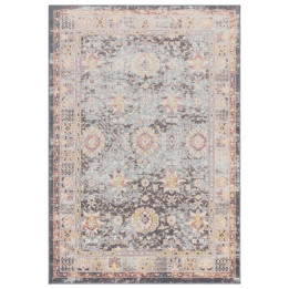 Tappeto Flores medaglione floreale grigio e beig