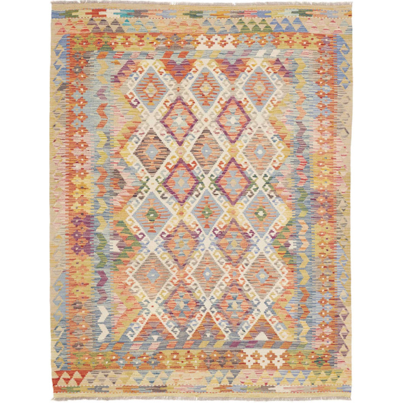 Rug Kilim Afghanistan 153x202 Cream Beige Blue