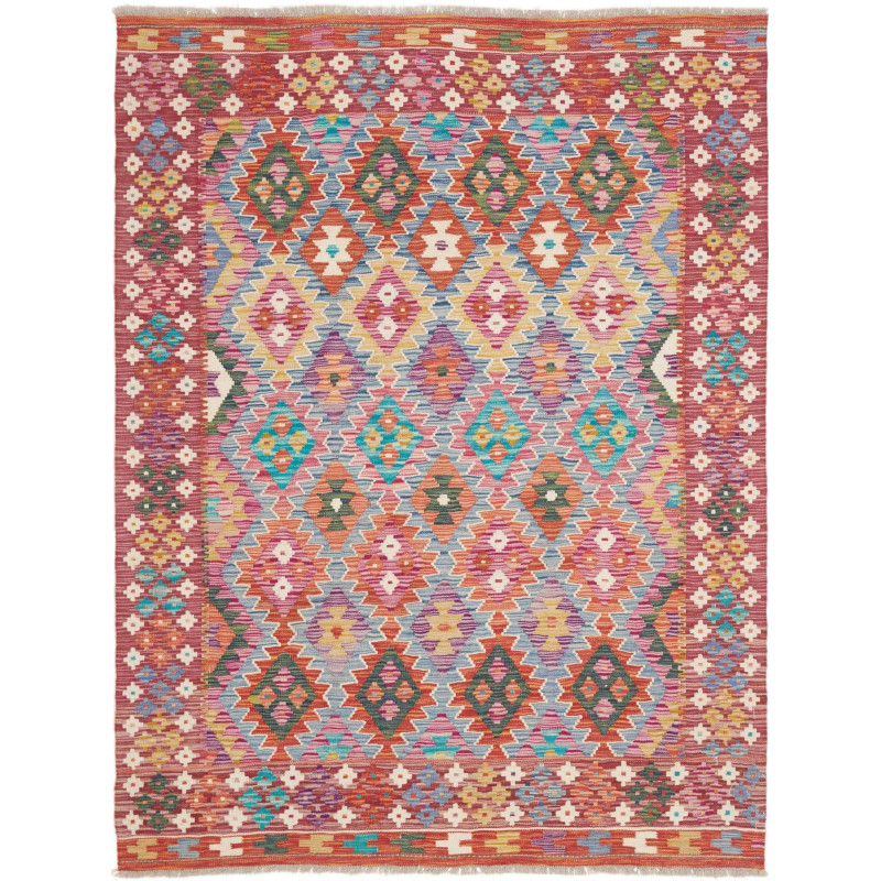 Rug Kilim Afghanistan 153x205 Brick Red Pink Bl