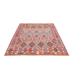 Rug Kilim Afghanistan 153x205 Brick Red Pink Bl