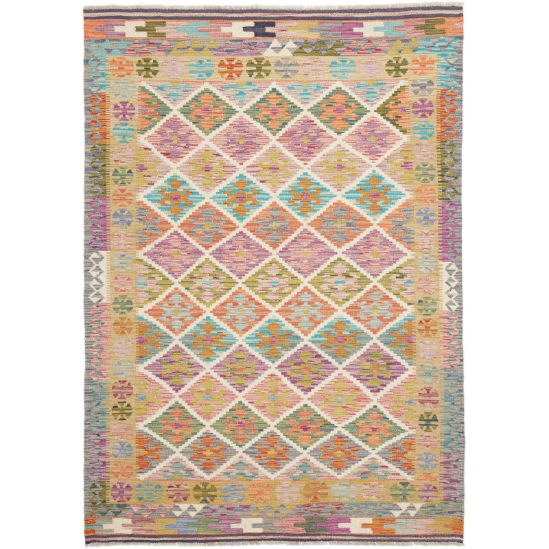Tappeto Kilim Afghanistan 149x211 Lavanda Acqua