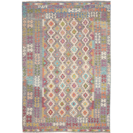 Tappeto Kilim Afghanistan 197x294 Grigio Bluast