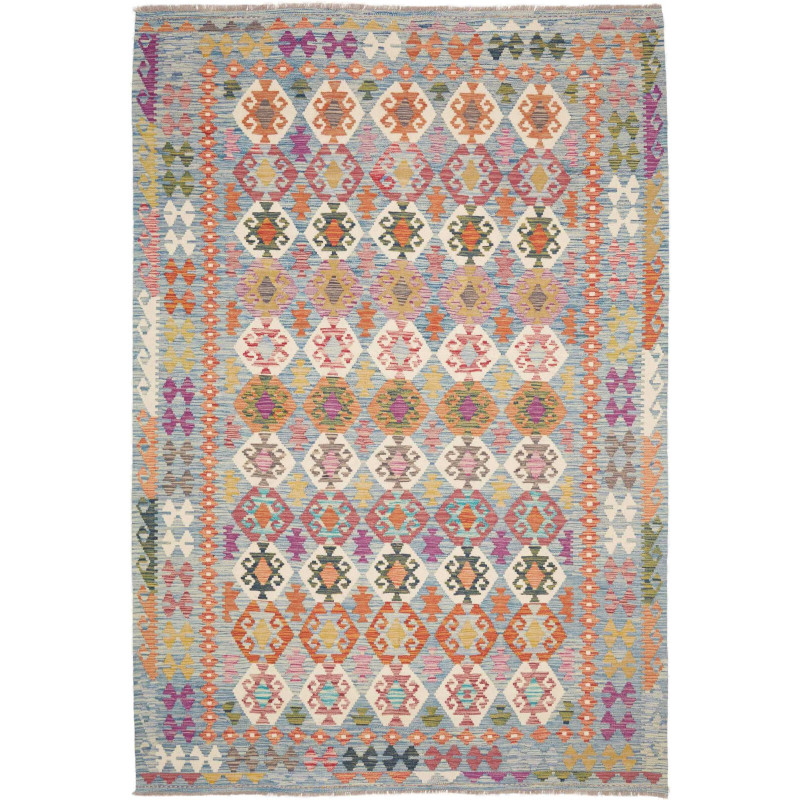 Rug Kilim Afghanistan 201x296 Light Blue Orange