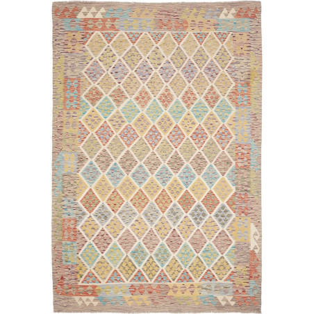 Rug Kilim Afghanistan 202x300 Beige Multicolore