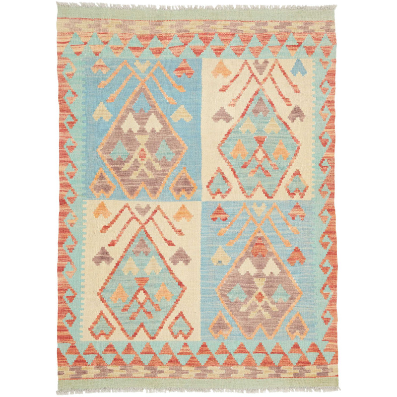 Rug Kilim Afghanistan 93x127 Sky Blue Beige Ter