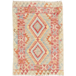 Tappeto Kilim Afghanistan 81x117 Crema Rosso Co