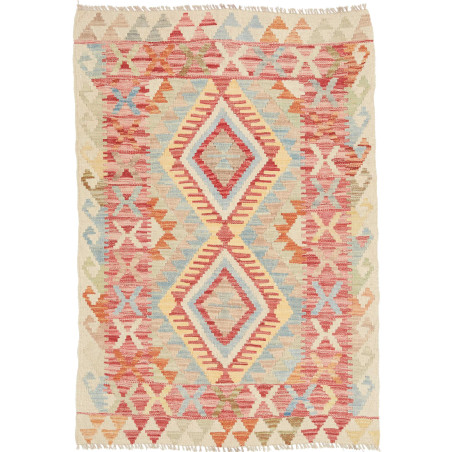 Tappeto Kilim Afghanistan 81x117 Crema Rosso Co