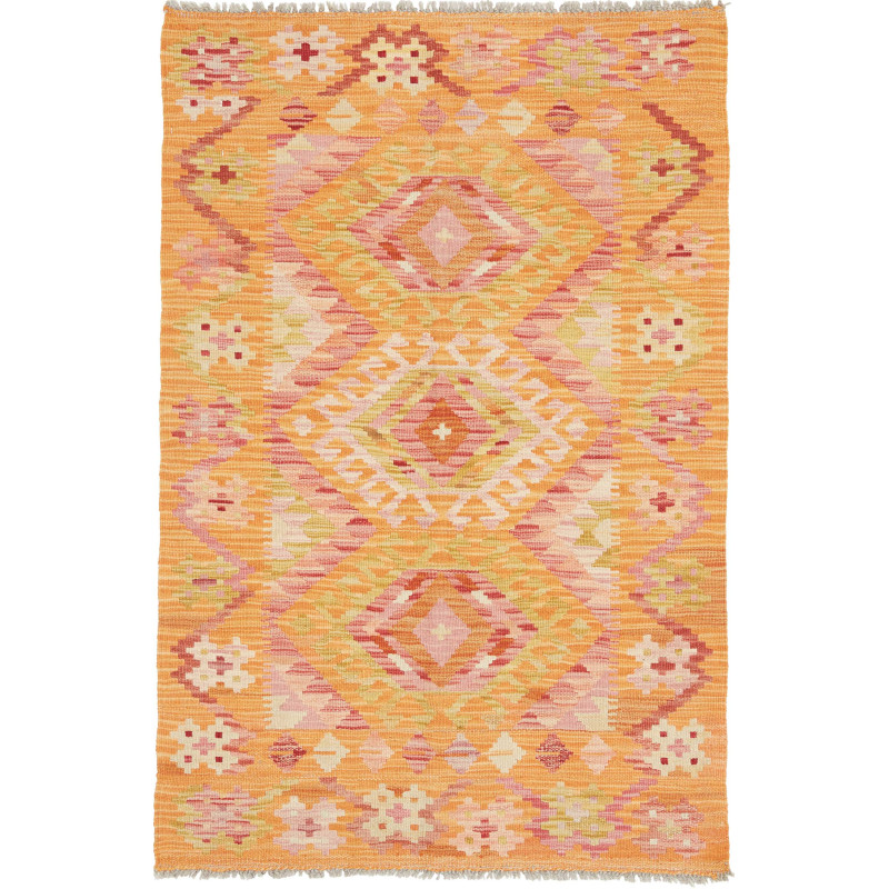 Rug Kilim Afghanistan 83x126 Orange Pink Yellow