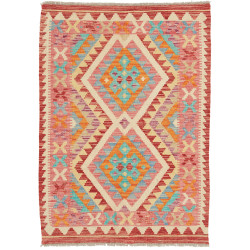 Tappeto Kilim Afghanistan 84x117 Rosso Rosa Cre
