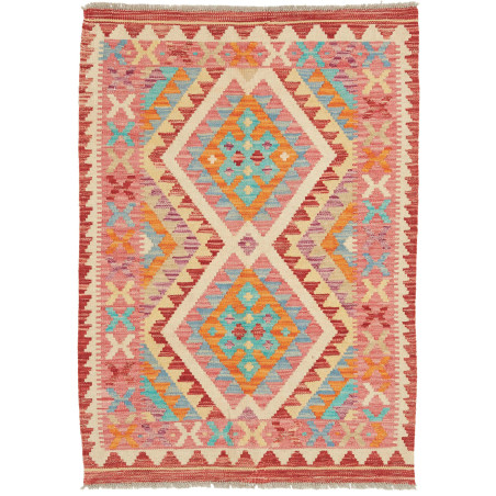 Rug Kilim Afghanistan 84x117 Red Pink Cream Bei
