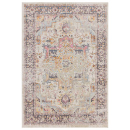 Rug Flores floral with medallion beige grey pink