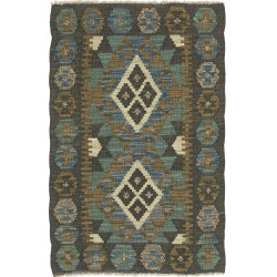 Tappeto Kilim Afghanistan 63x96 Grigio Antracit