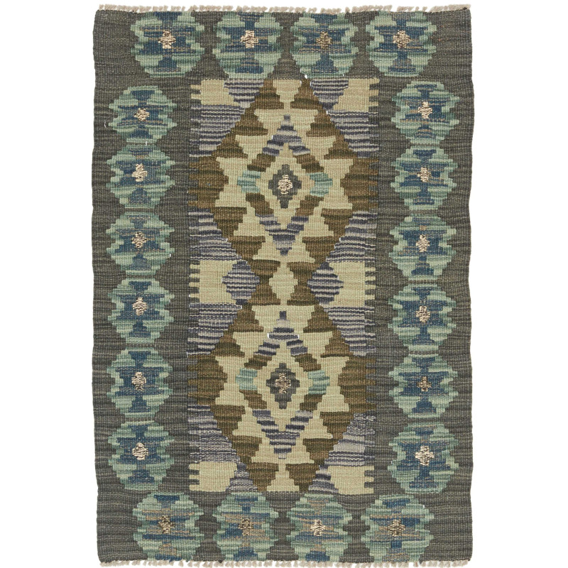 Tappeto Kilim Afghanistan 64x93 Verde Oliva Ver