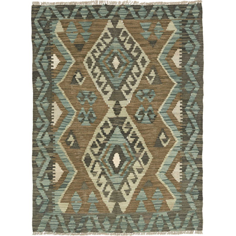 Rug Kilim Afghanistan 90x119 Brown Beige Light
