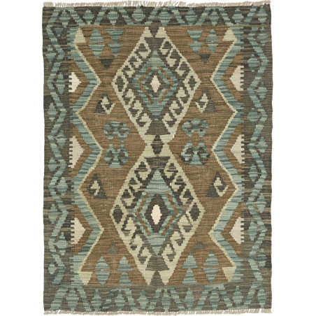 Rug Kilim Afghanistan 90x119 Brown Beige Light