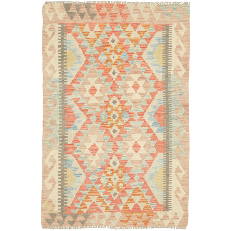 Rug Kilim Afghanistan 83x126 Peach Coral Blue I