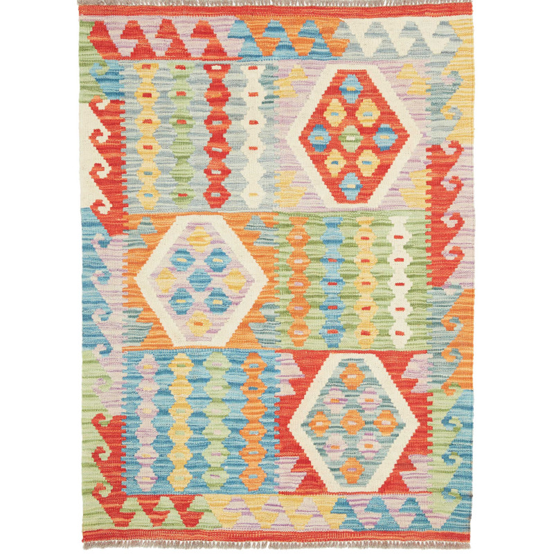 Tappeto Kilim Afghanistan 89x123 Blu Azzurro Ar