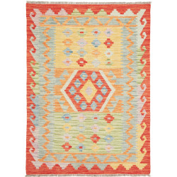 Tappeto Kilim Afghanistan 90x128 Giallo Arancio
